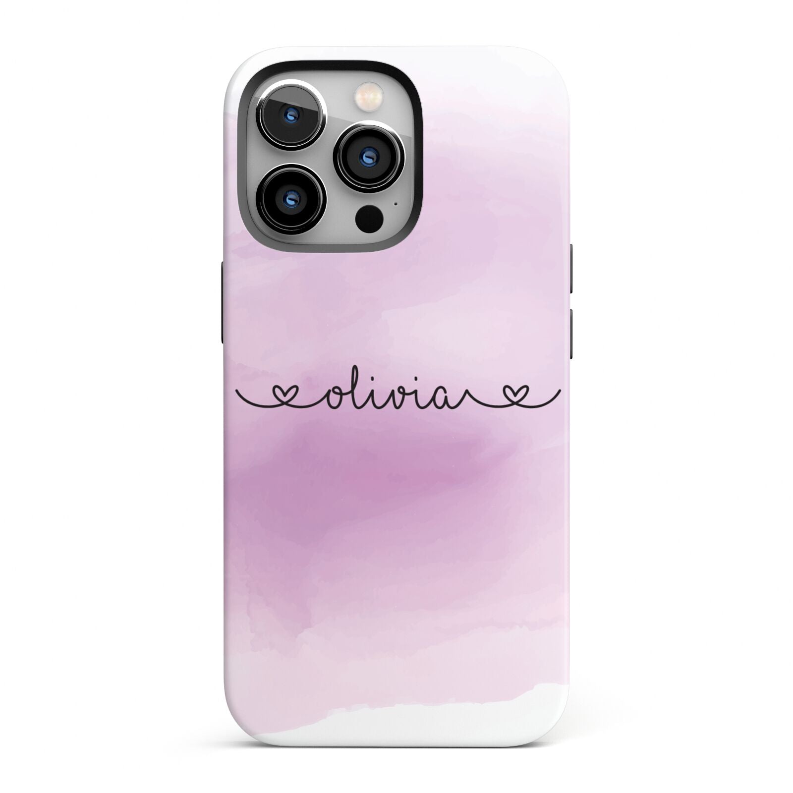 Personalised Handwritten Name Hearts iPhone 13 Pro Full Wrap 3D Tough Case