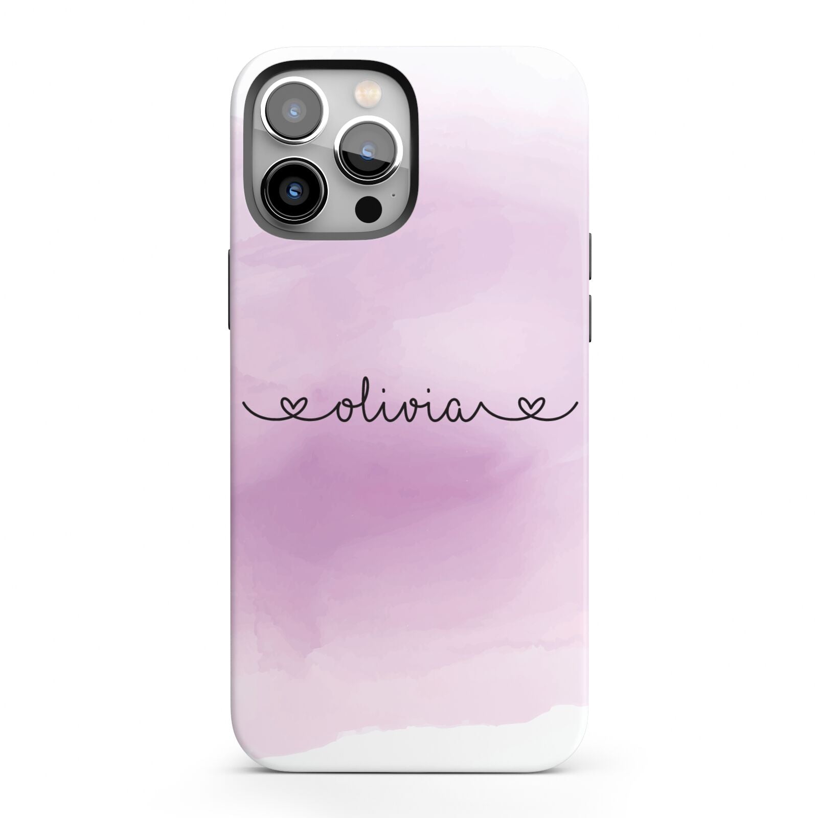 Personalised Handwritten Name Hearts iPhone 13 Pro Max Full Wrap 3D Tough Case