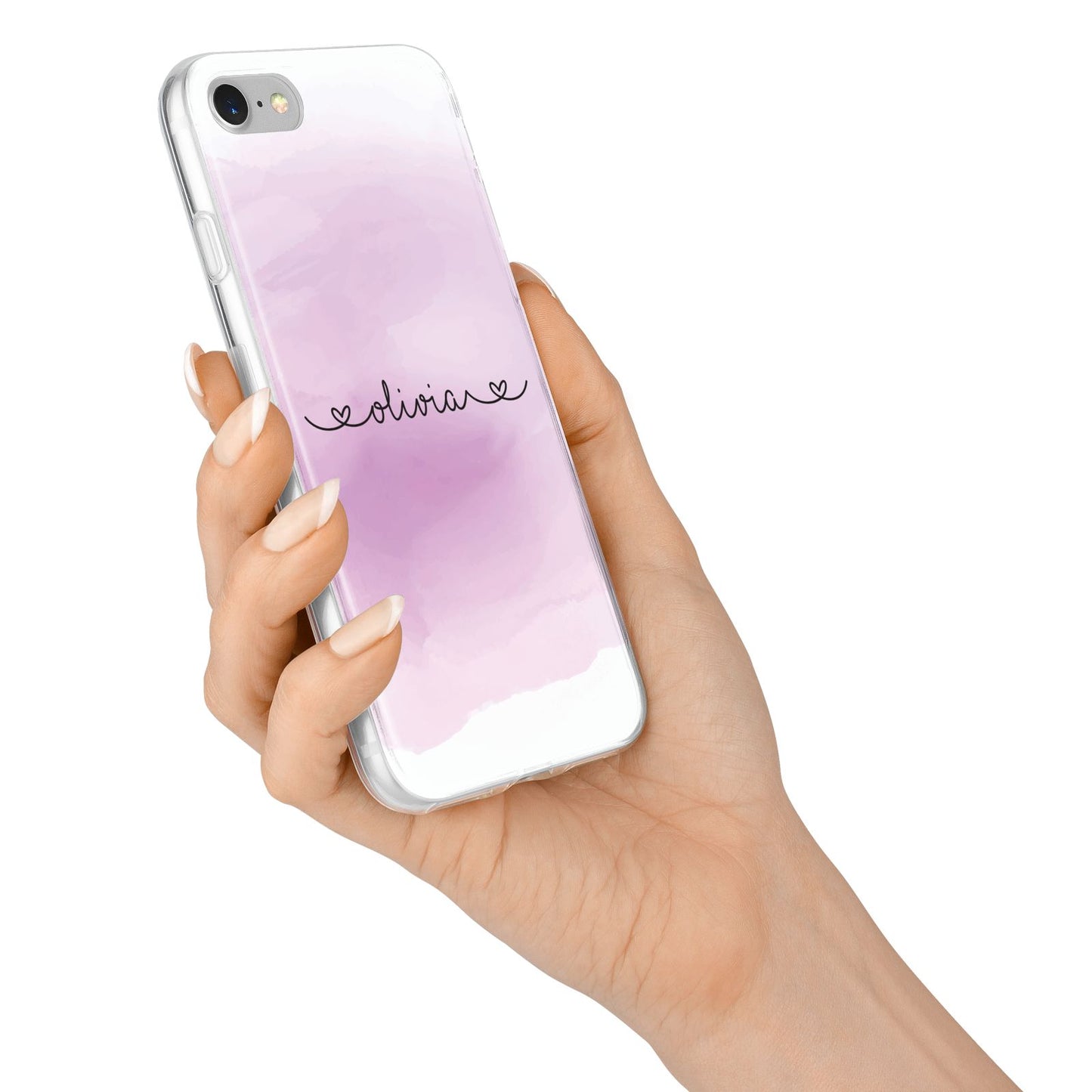Personalised Handwritten Name Hearts iPhone 7 Bumper Case on Silver iPhone Alternative Image