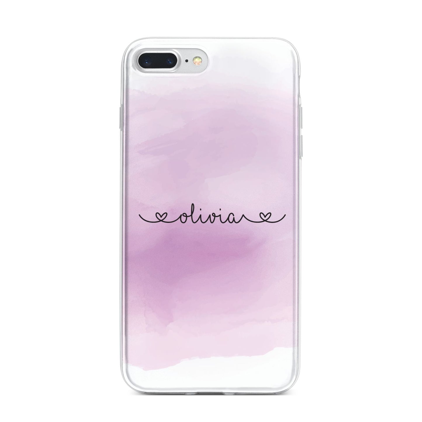 Personalised Handwritten Name Hearts iPhone 7 Plus Bumper Case on Silver iPhone