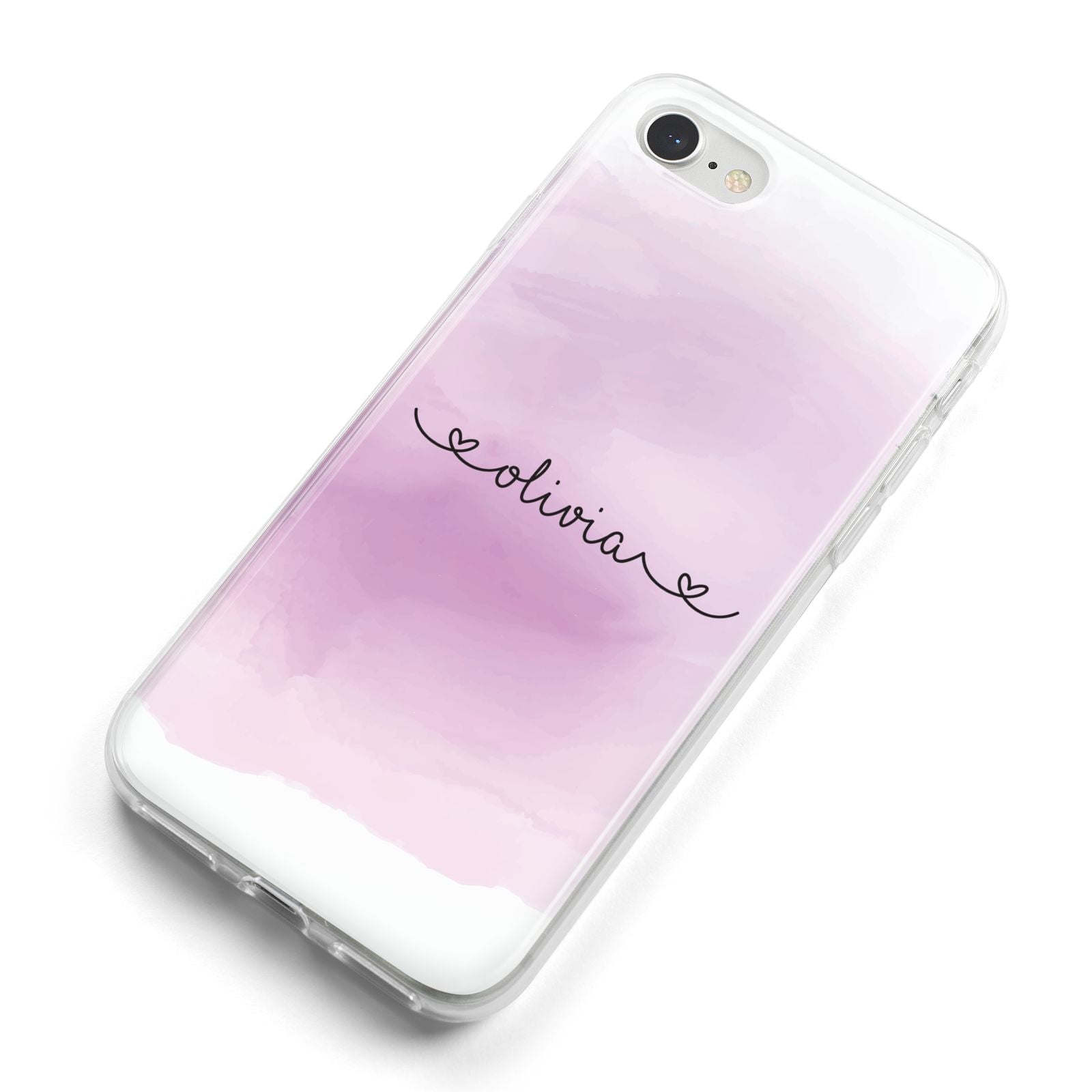 Personalised Handwritten Name Hearts iPhone 8 Bumper Case on Silver iPhone Alternative Image