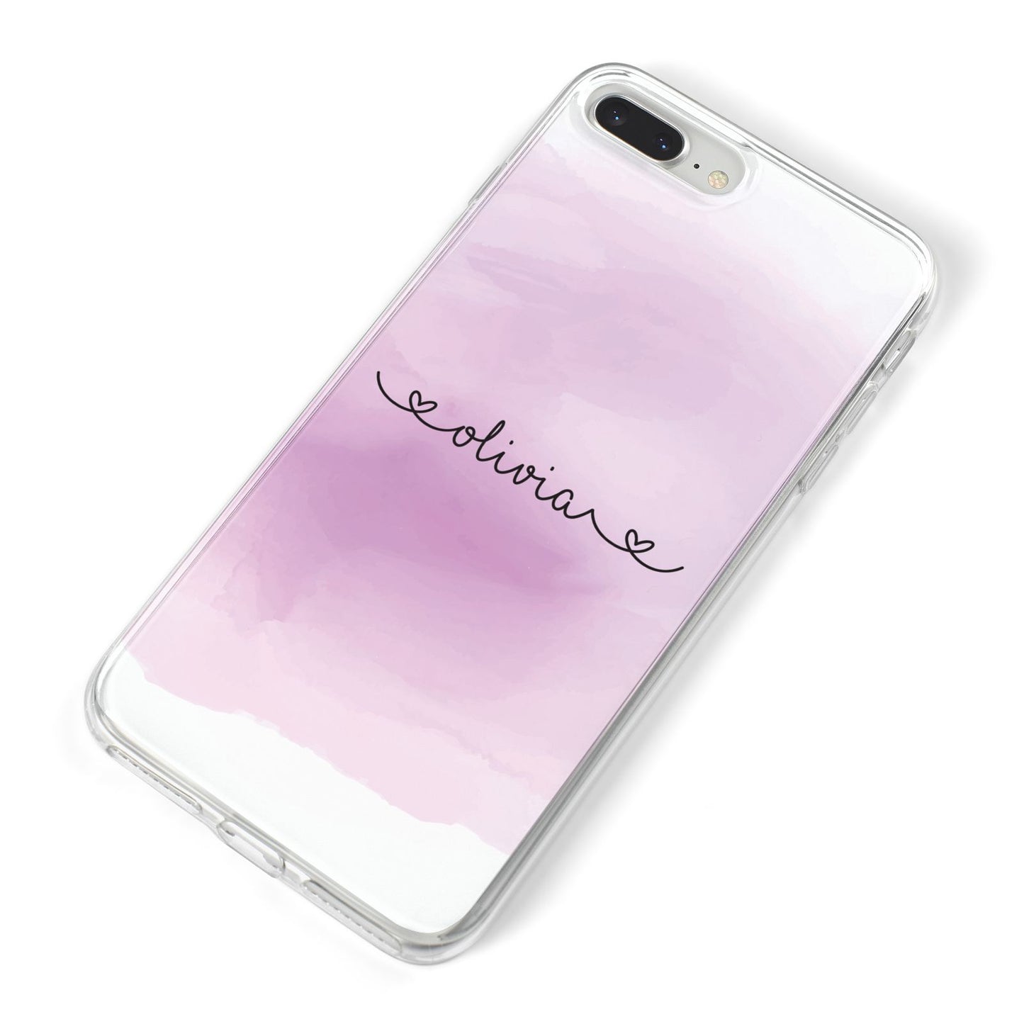 Personalised Handwritten Name Hearts iPhone 8 Plus Bumper Case on Silver iPhone Alternative Image