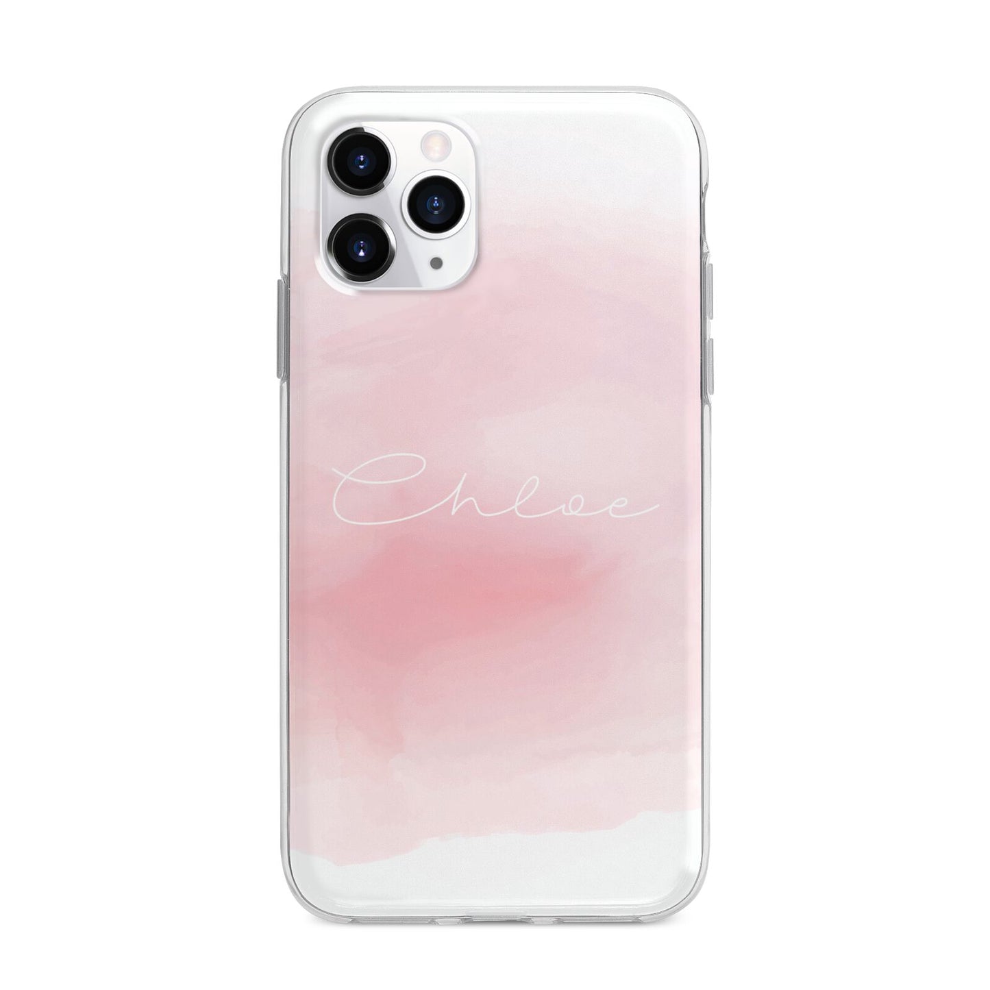 Personalised Handwritten Name Watercolour Apple iPhone 11 Pro Max in Silver with Bumper Case