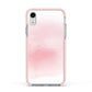 Personalised Handwritten Name Watercolour Apple iPhone XR Impact Case Pink Edge on Silver Phone