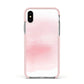 Personalised Handwritten Name Watercolour Apple iPhone Xs Impact Case Pink Edge on Silver Phone