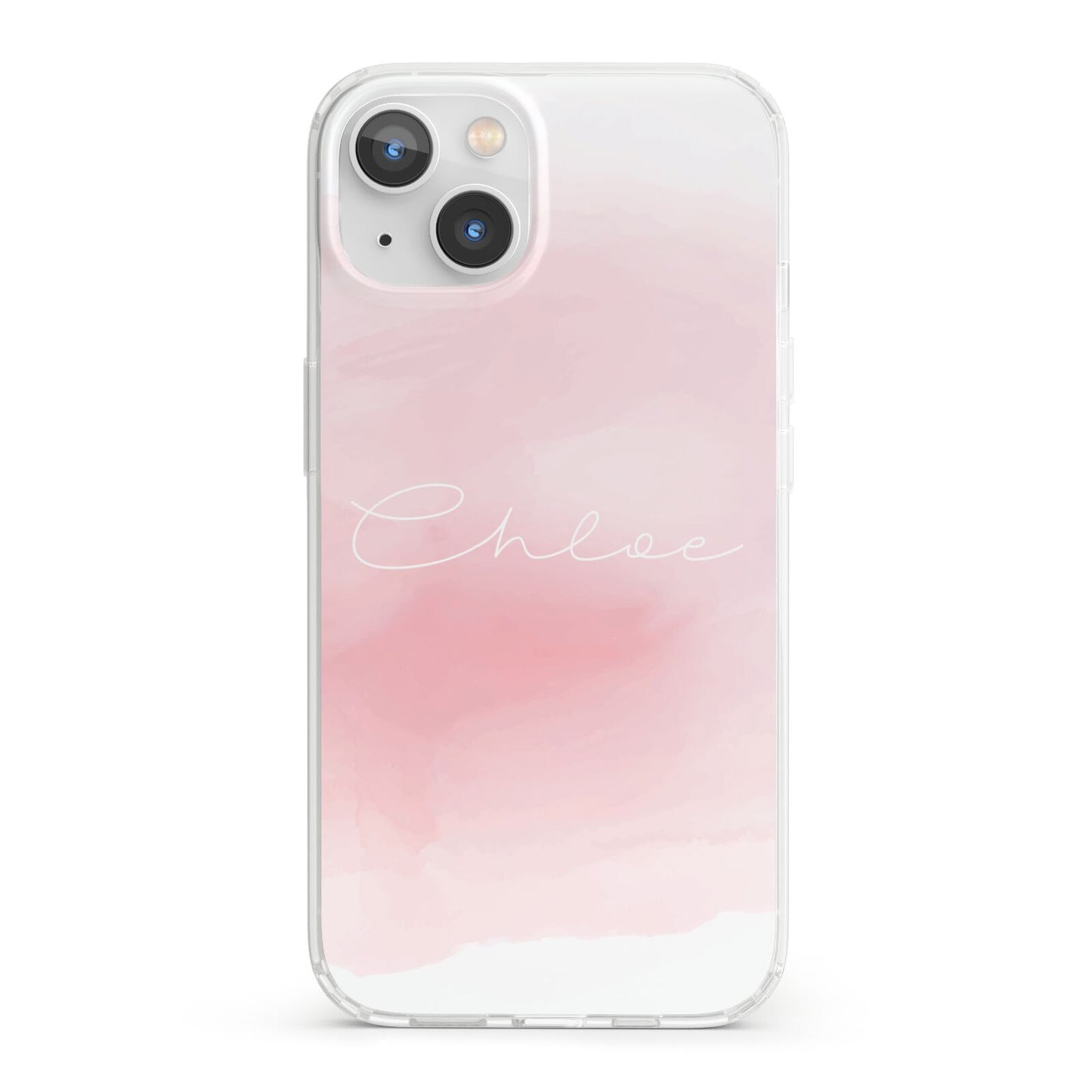 Personalised Handwritten Name Watercolour iPhone 13 Clear Bumper Case