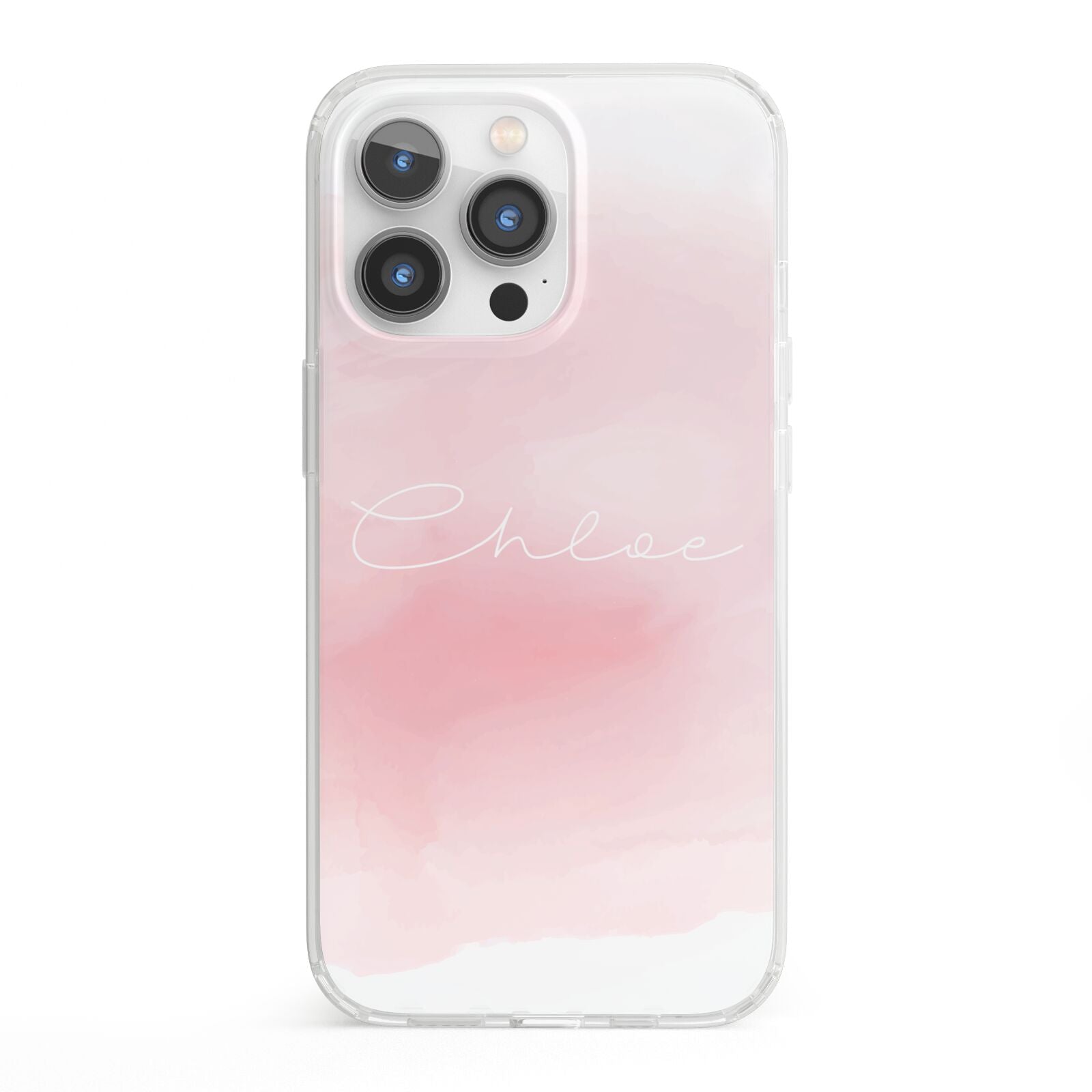 Personalised Handwritten Name Watercolour iPhone 13 Pro Clear Bumper Case