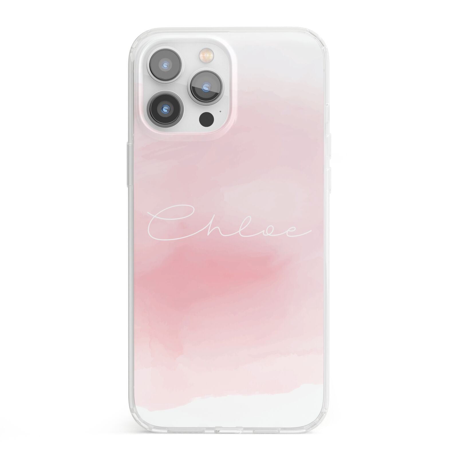 Personalised Handwritten Name Watercolour iPhone 13 Pro Max Clear Bumper Case