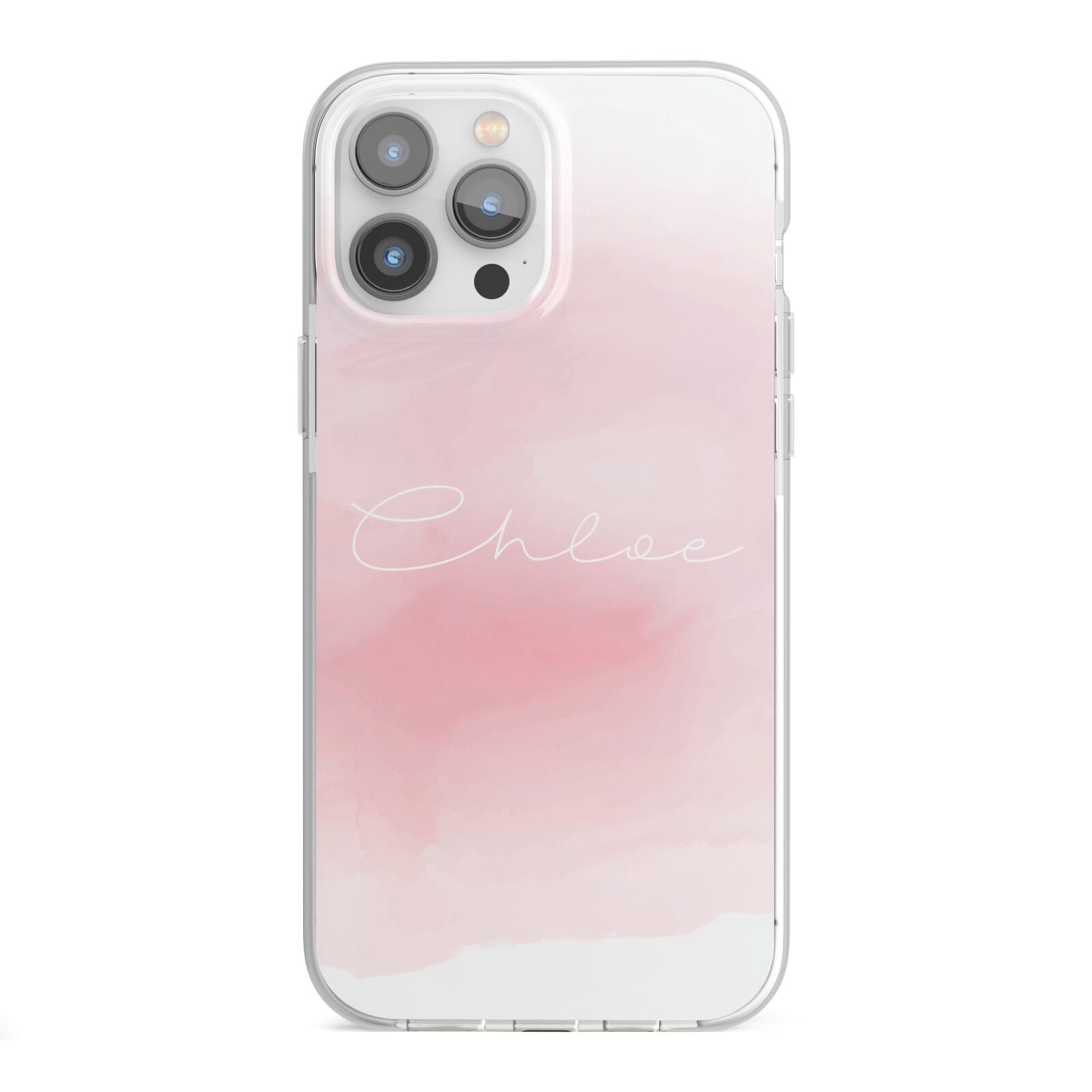 Personalised Handwritten Name Watercolour iPhone 13 Pro Max TPU Impact Case with White Edges