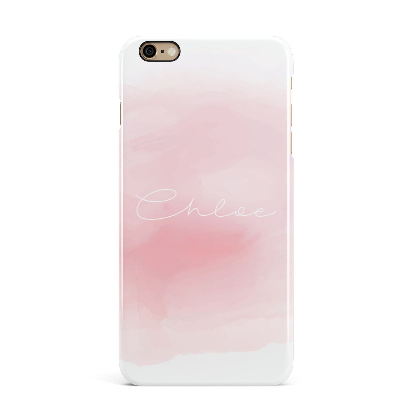 Personalised Handwritten Name Watercolour iPhone 6 Plus 3D Snap Case on Gold Phone