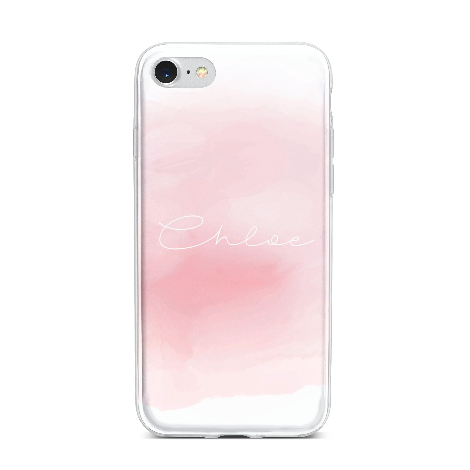 Personalised Handwritten Name Watercolour iPhone 7 Bumper Case on Silver iPhone