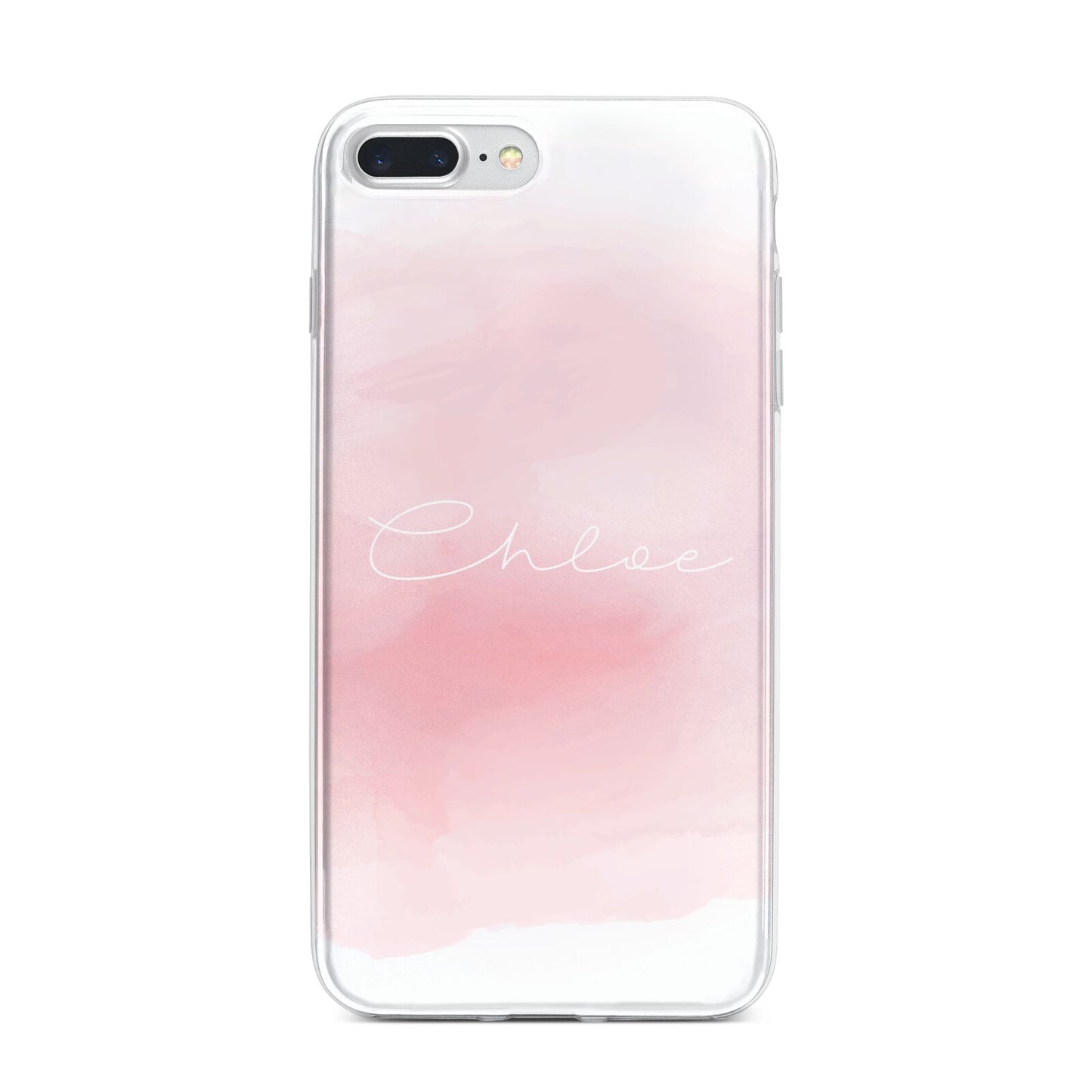 Personalised Handwritten Name Watercolour iPhone 7 Plus Bumper Case on Silver iPhone