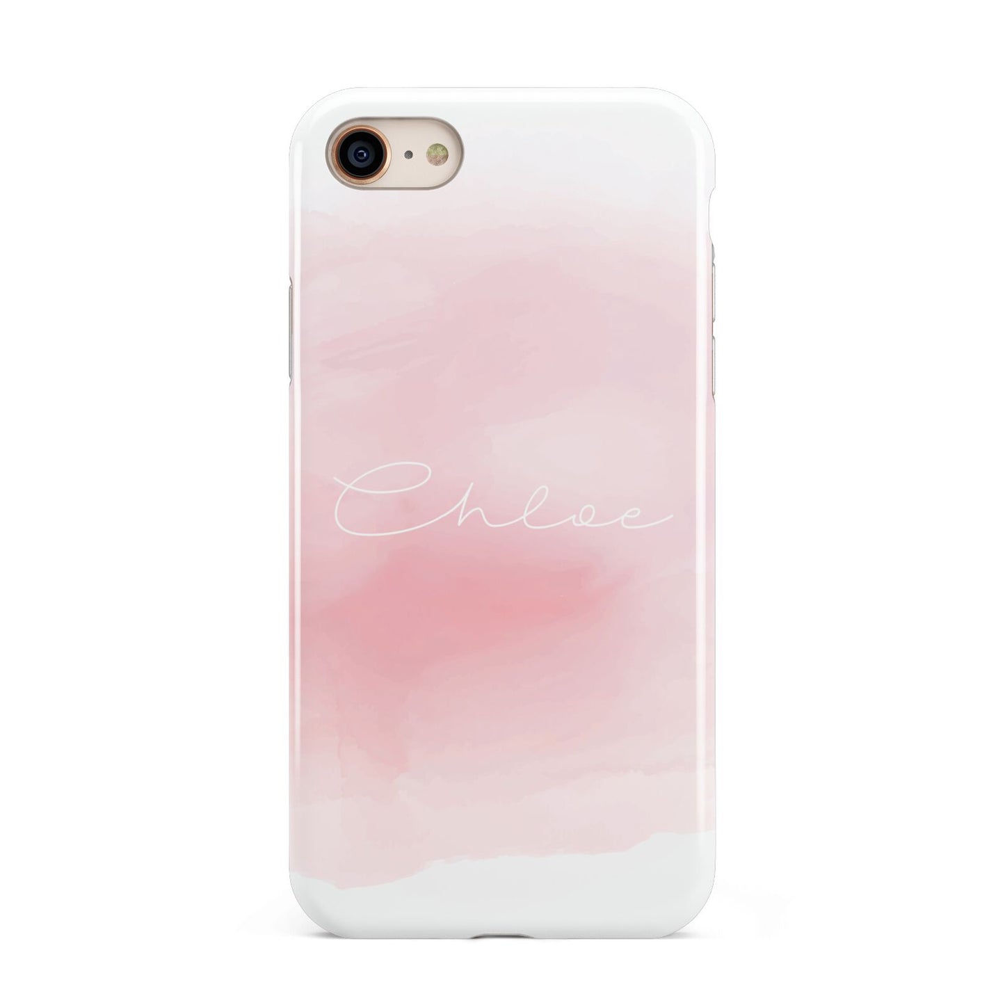 Personalised Handwritten Name Watercolour iPhone 8 3D Tough Case on Gold Phone