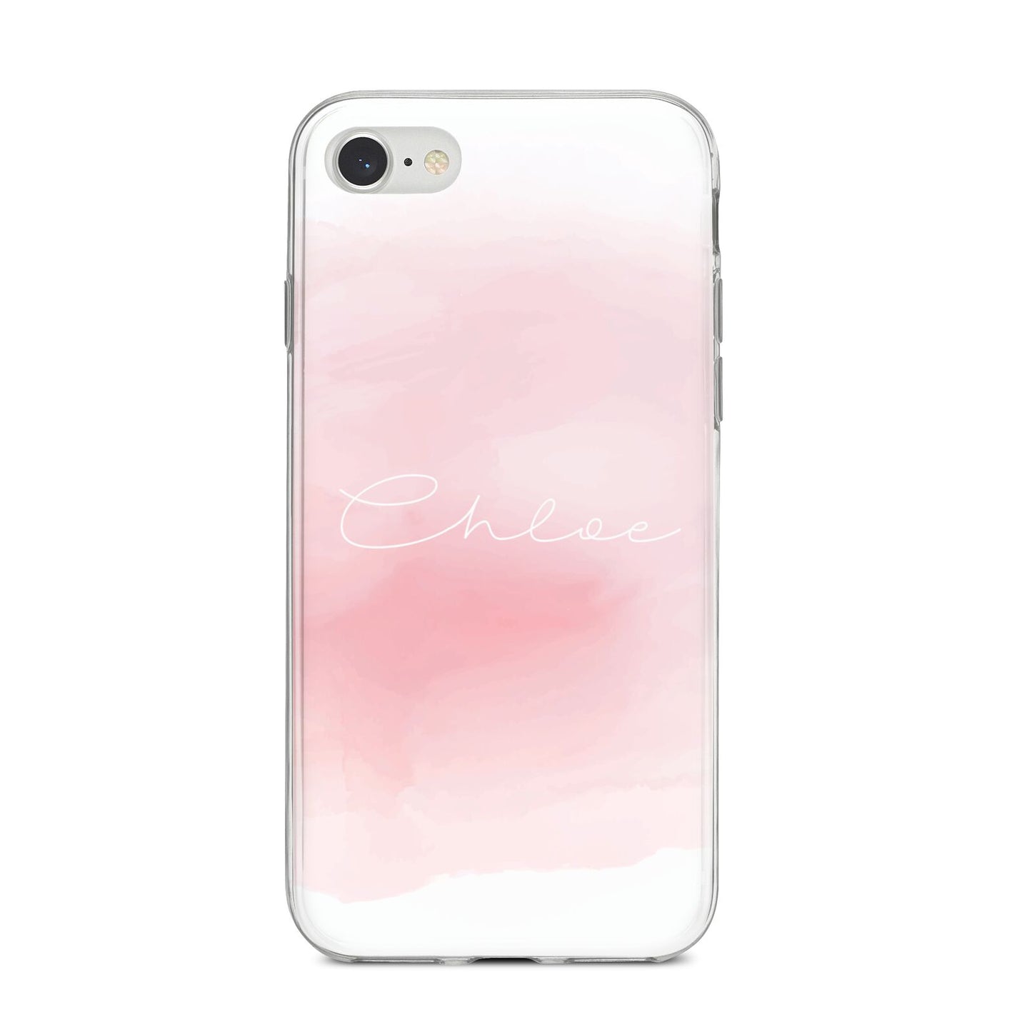 Personalised Handwritten Name Watercolour iPhone 8 Bumper Case on Silver iPhone