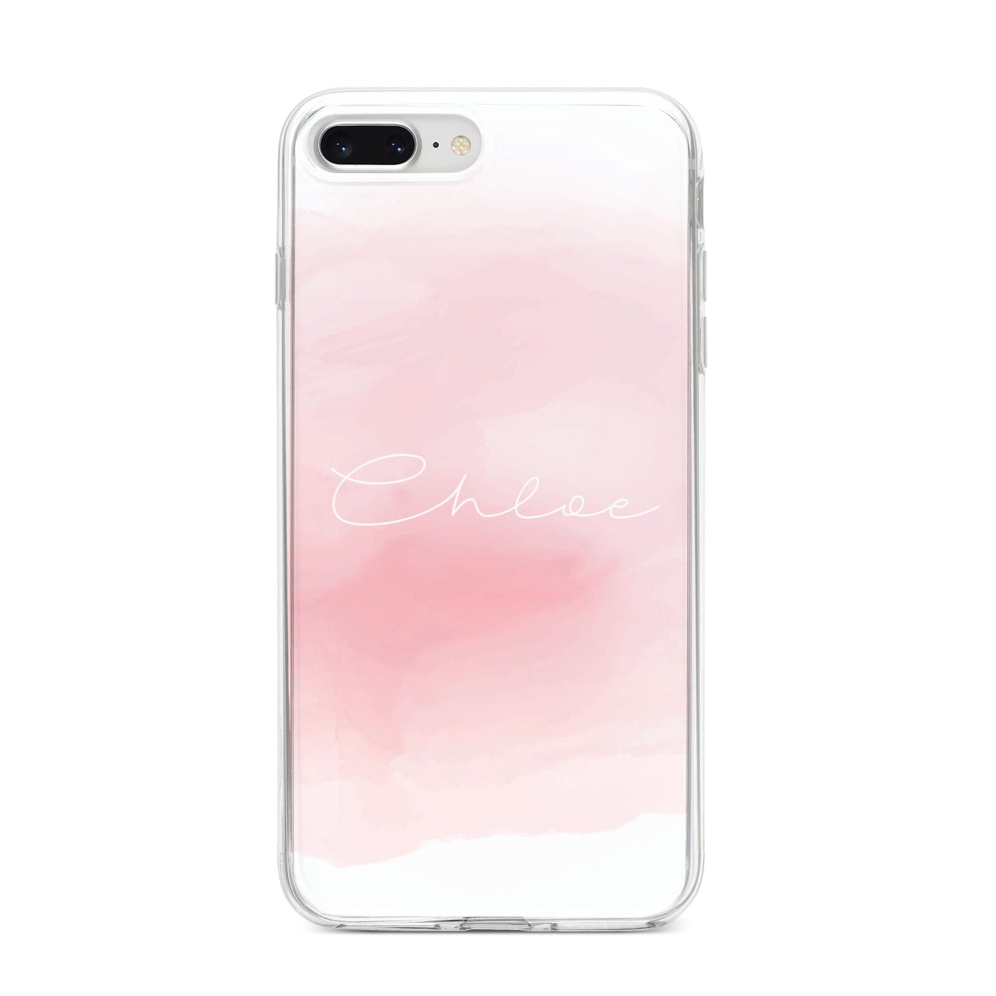 Personalised Handwritten Name Watercolour iPhone 8 Plus Bumper Case on Silver iPhone