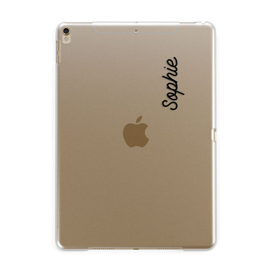 Personalised Handwritten Small Name Custom Clear Apple iPad Gold Case