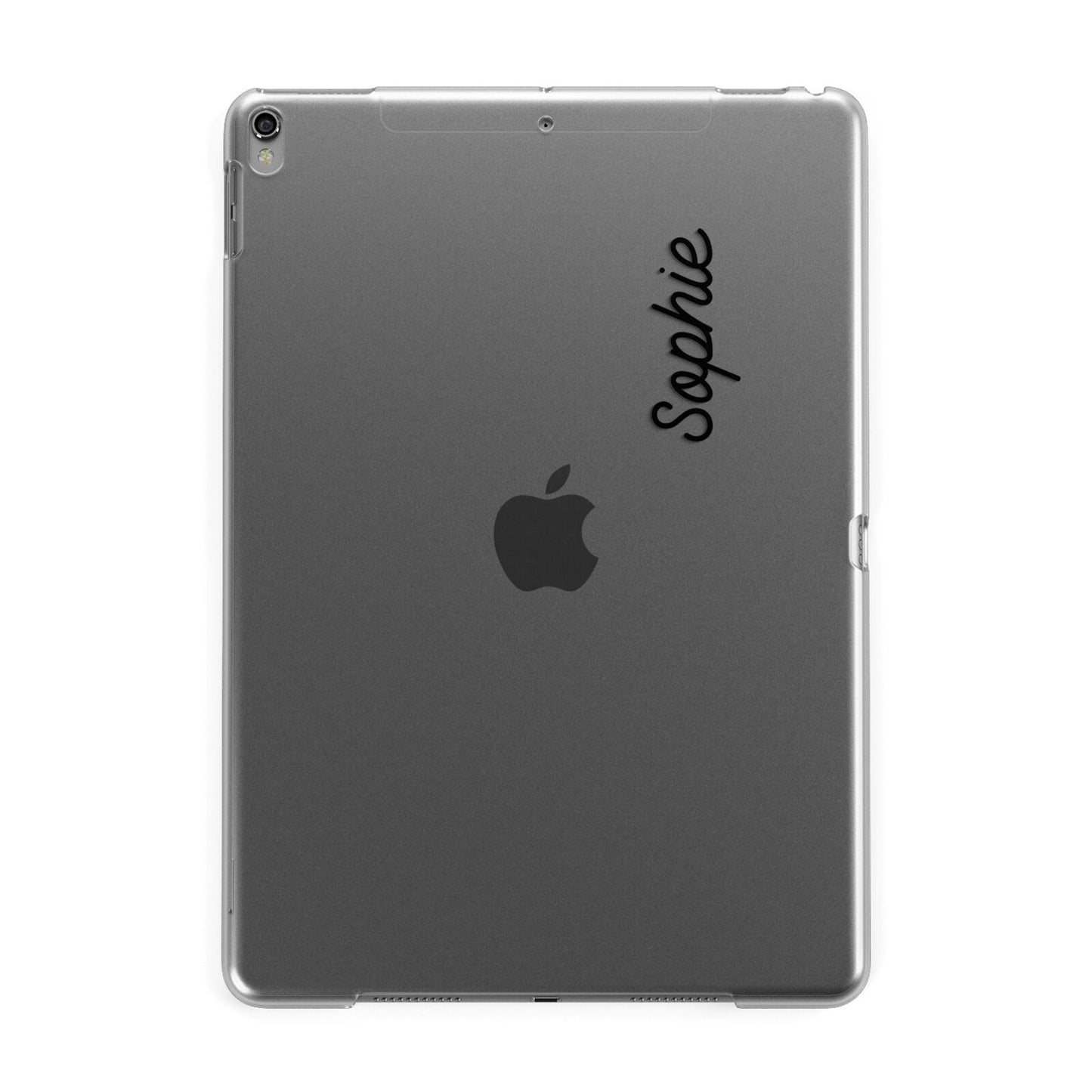 Personalised Handwritten Small Name Custom Clear Apple iPad Grey Case