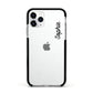 Personalised Handwritten Small Name Custom Clear Apple iPhone 11 Pro in Silver with Black Impact Case