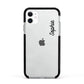 Personalised Handwritten Small Name Custom Clear Apple iPhone 11 in White with Black Impact Case