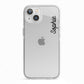 Personalised Handwritten Small Name Custom Clear iPhone 13 TPU Impact Case with White Edges