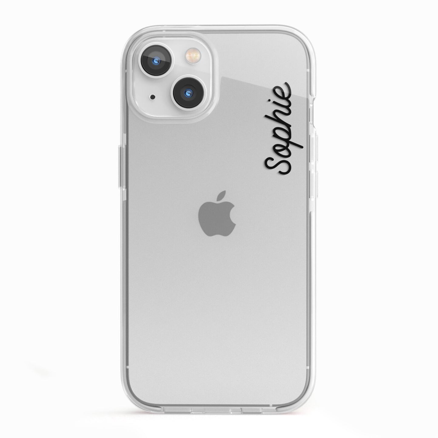Personalised Handwritten Small Name Custom Clear iPhone 13 TPU Impact Case with White Edges