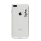 Personalised Handwritten Small Name Custom Clear iPhone 8 Plus Bumper Case on Silver iPhone