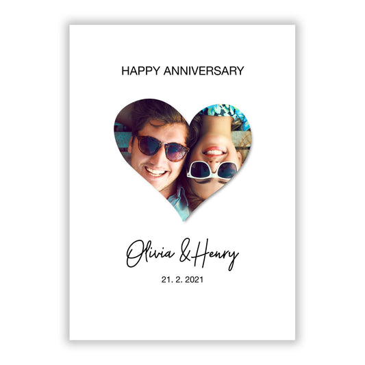 Personalised Happy Anniversary A5 Flat Greetings Card