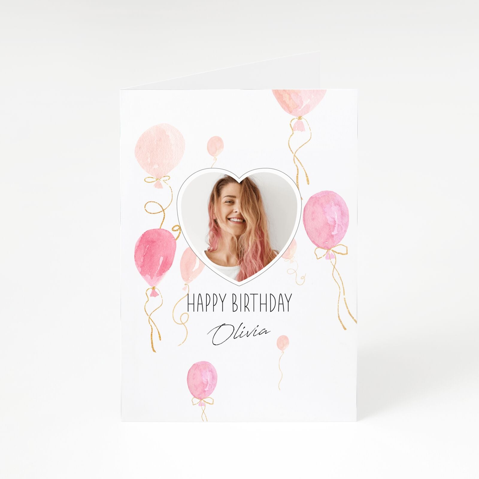 Personalised Happy Birthday Balloons A5 Greetings Card