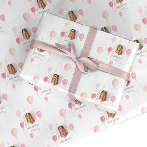 Personalisiertes Geschenkpapier mit Luftballons zum Geburtstag