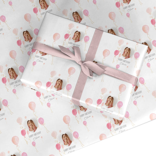 Personalised Happy Birthday Balloons Custom Wrapping Paper