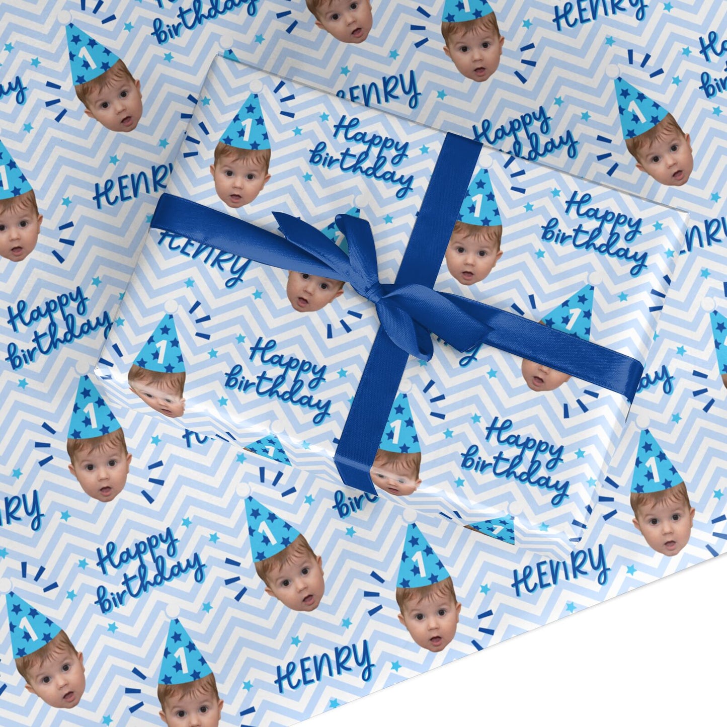 Personalised Happy Birthday Face Custom Wrapping Paper