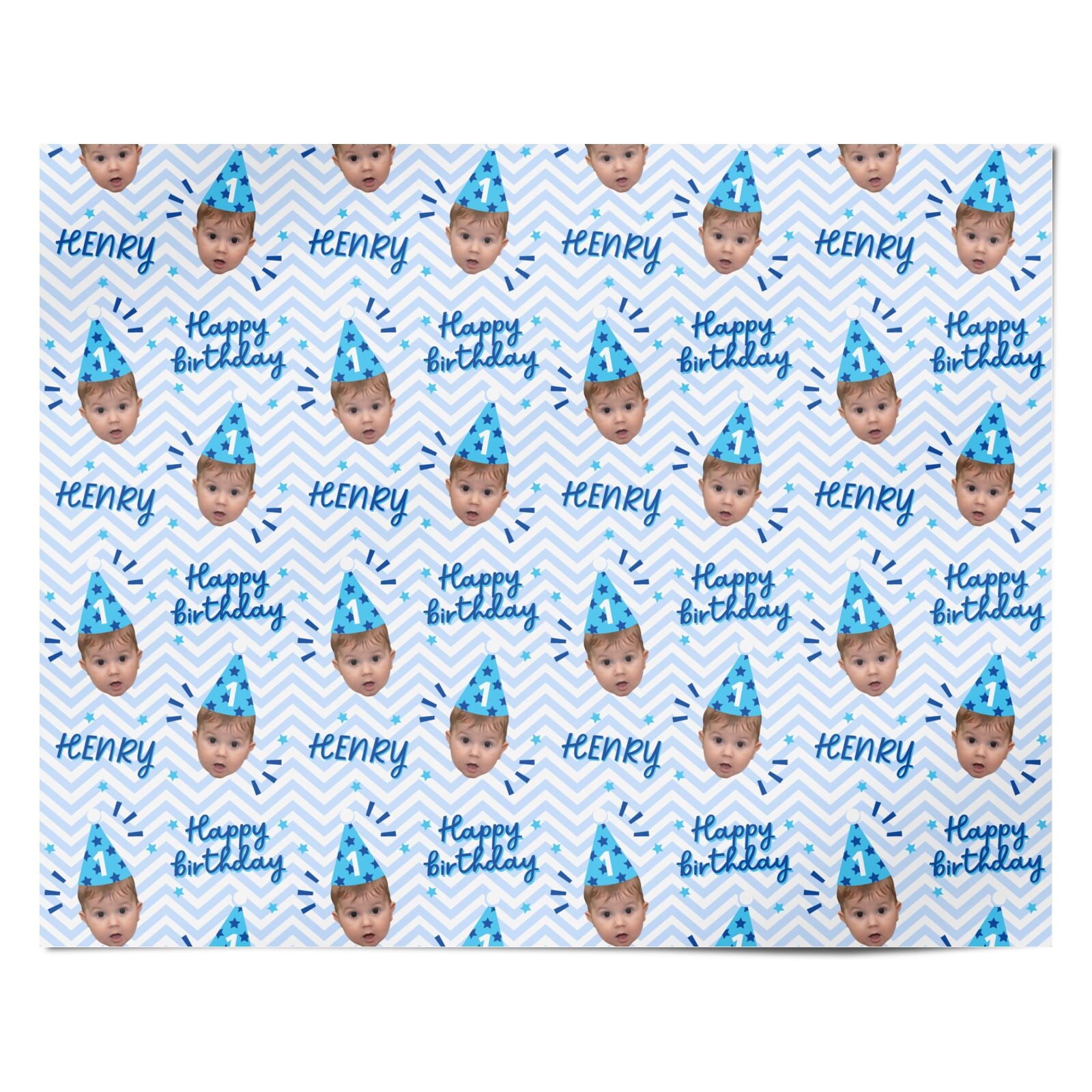 Personalised Happy Birthday Face Personalised Wrapping Paper Alternative
