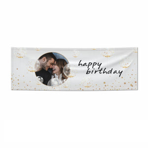 Personalised Happy Birthday Glitter Balloons Banner