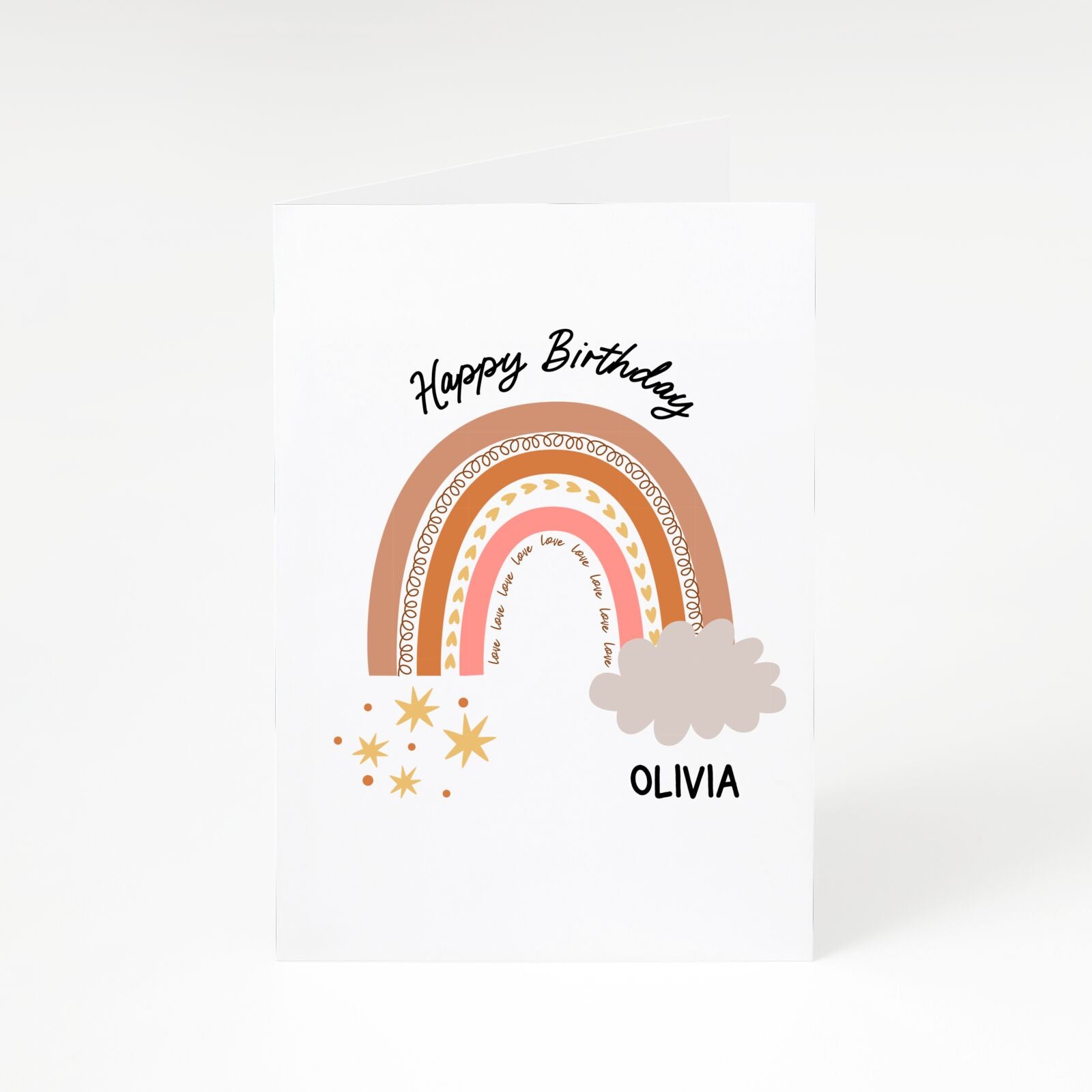 Personalised Happy Birthday Rainbow A5 Greetings Card
