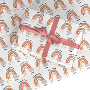 Personalised Happy Birthday Rainbow Wrapping Paper
