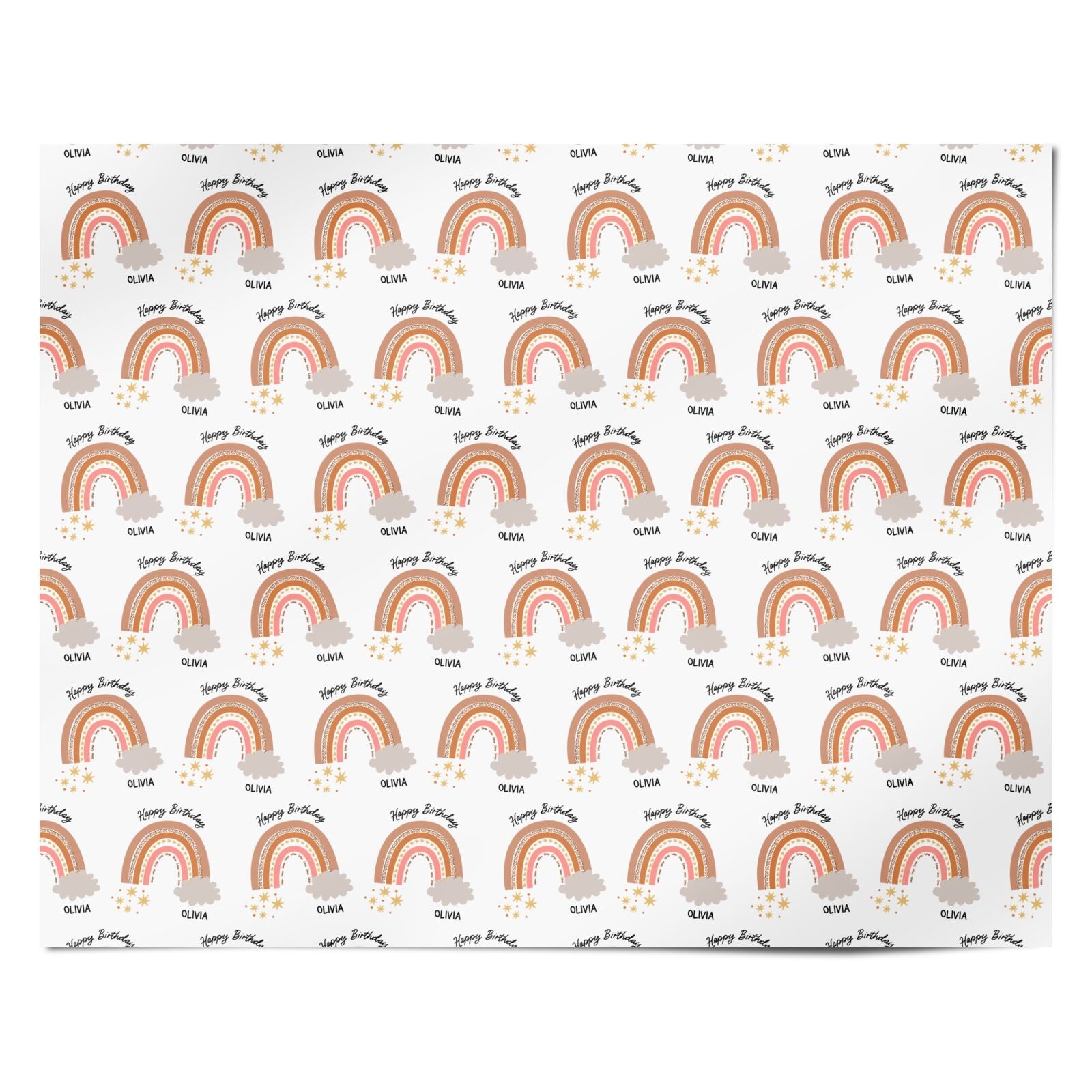 Personalised Happy Birthday Rainbow Personalised Wrapping Paper Alternative