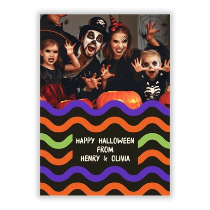 Personalised Happy Halloween Photo A5 Flat Greetings Card
