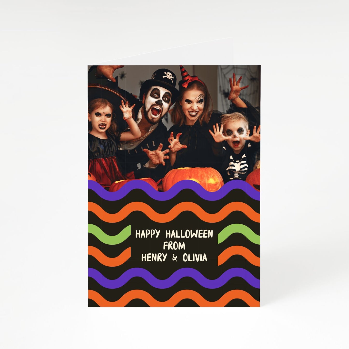 Personalised Happy Halloween Photo A5 Greetings Card