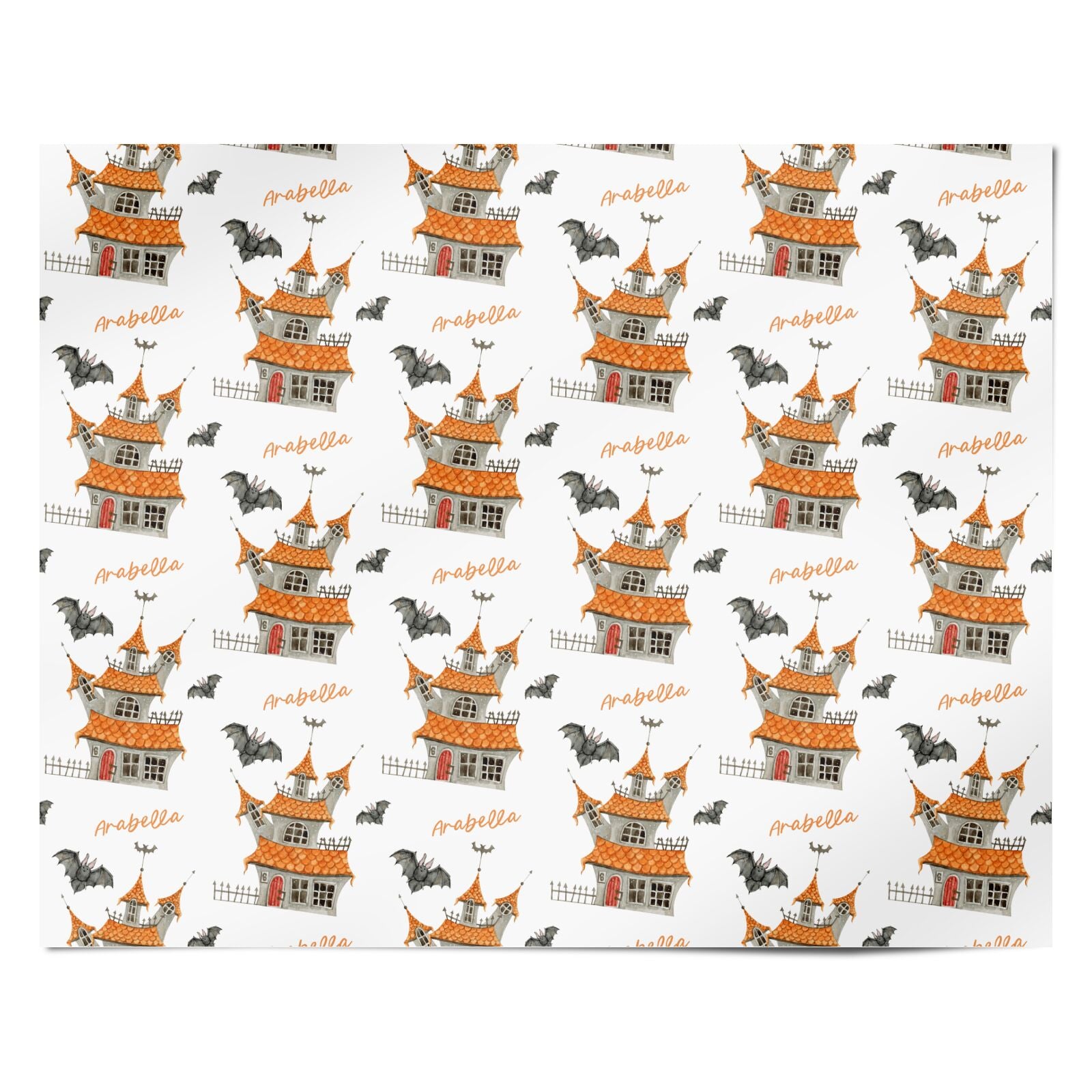 Personalised Haunted House Personalised Wrapping Paper Alternative
