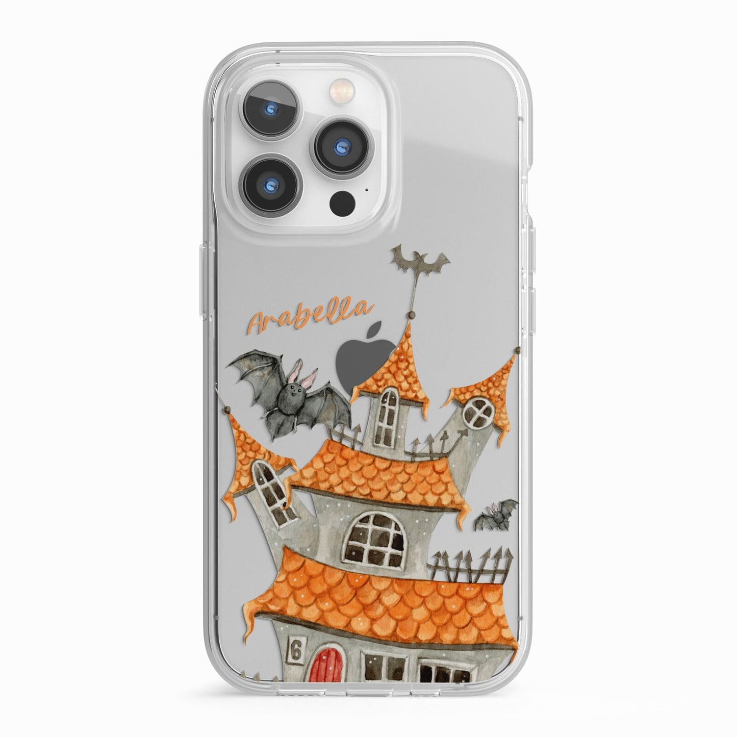 Personalised Haunted House iPhone 13 Pro TPU Impact Case with White Edges