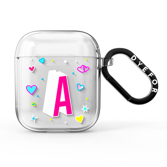 Personalised Heart Alphabet Clear AirPods Clear Case
