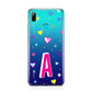 Personalised Heart Alphabet Clear Huawei P Smart 2019 Case
