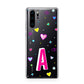 Personalised Heart Alphabet Clear Huawei P30 Pro Phone Case