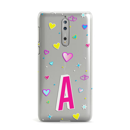 Personalised Heart Alphabet Clear Nokia Case