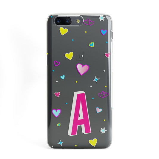 Personalised Heart Alphabet Clear OnePlus Case