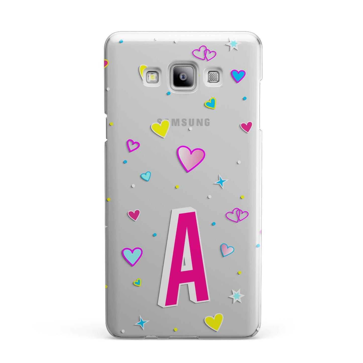 Personalised Heart Alphabet Clear Samsung Galaxy A7 2015 Case