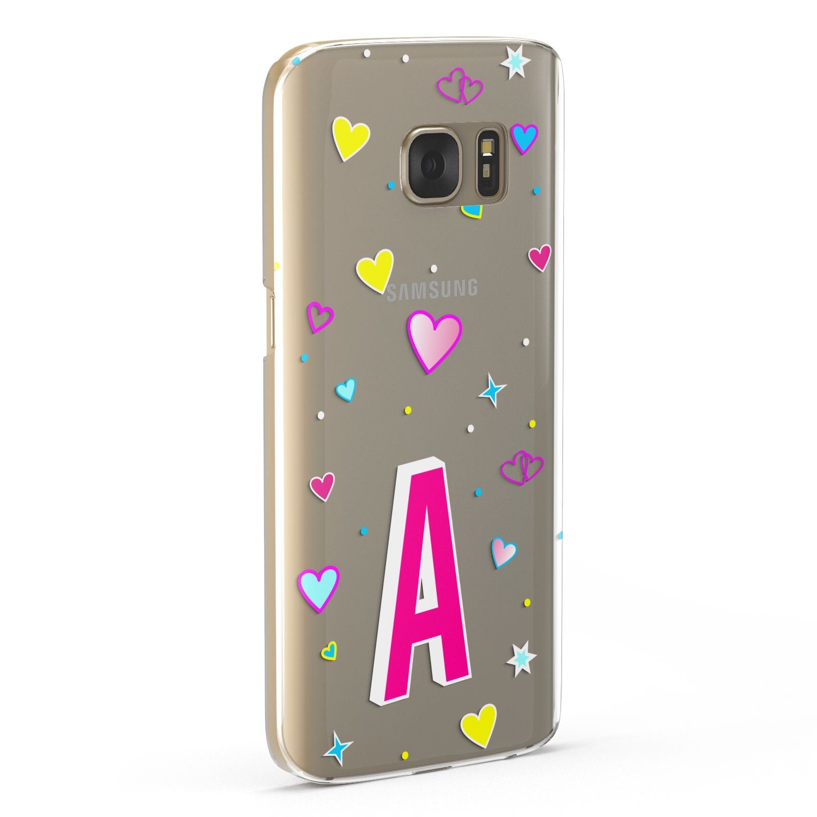 Personalised Heart Alphabet Clear Samsung Galaxy Case Fourty Five Degrees