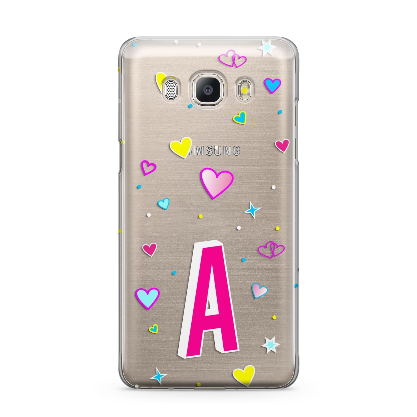 Personalised Heart Alphabet Clear Samsung Galaxy J5 2016 Case