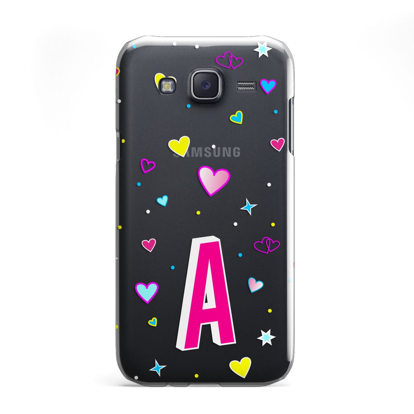 Personalised Heart Alphabet Clear Samsung Galaxy J5 Case