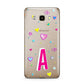 Personalised Heart Alphabet Clear Samsung Galaxy J7 2016 Case on gold phone